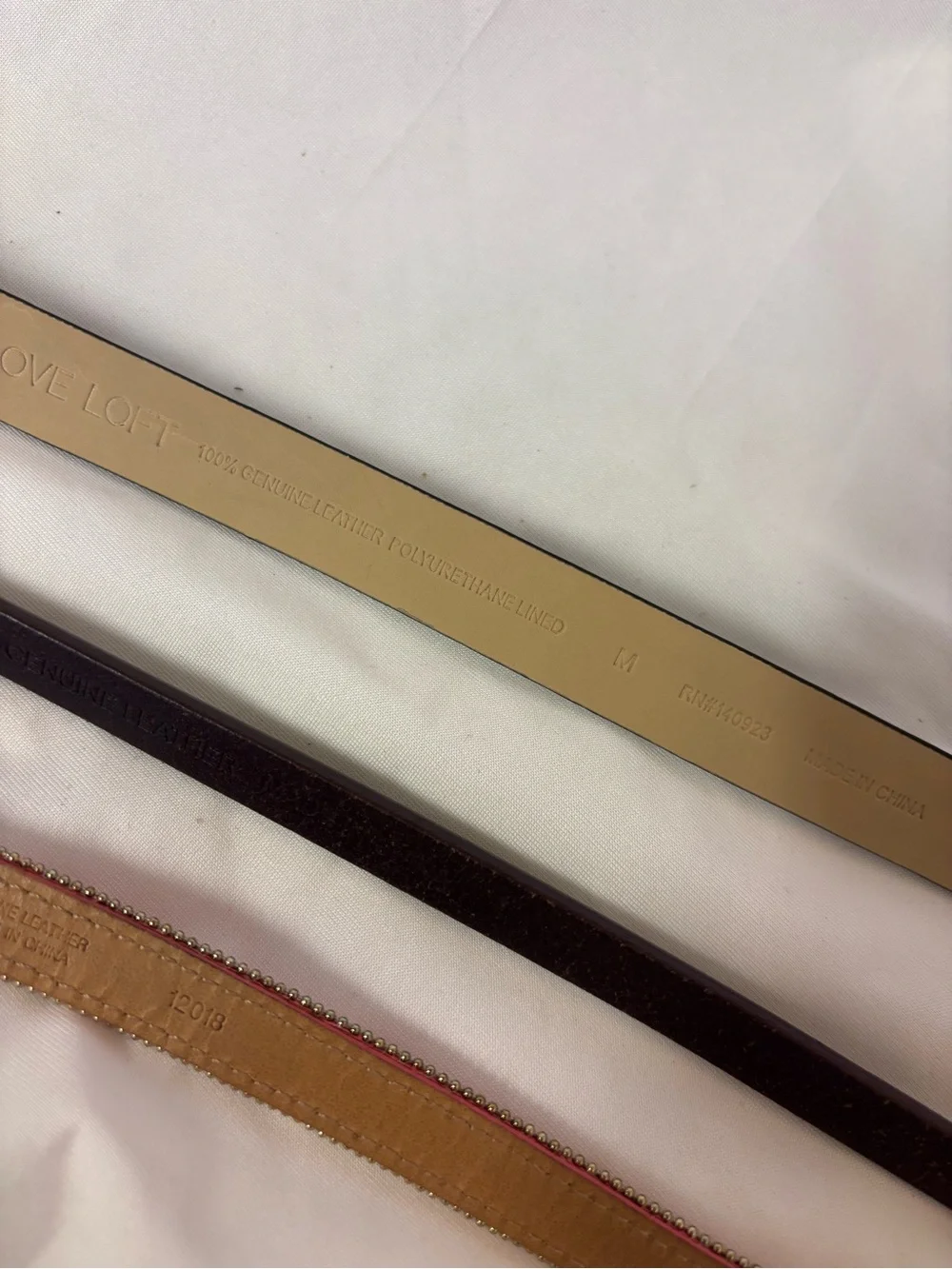 LOFT | J. Crew Pink/Purple/Navy Genuine Leather Skinny Belt Bundle - Picture 6 of 6